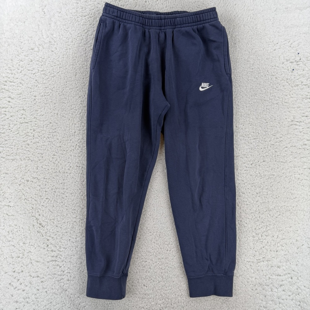 Nike Sweatpants Mens Large Blue Club Fleece Jogger Pants Elastic BV2671-410